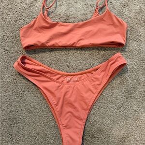 tan + lines - Dark Coral Bikini Set